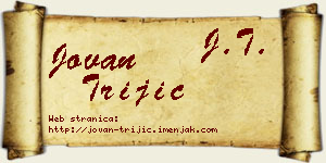 Jovan Trijić vizit kartica